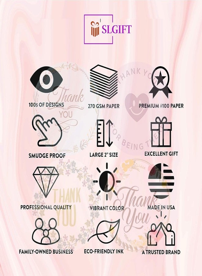 SLGIFT Vinyl Thank You Theme Sticker, Self-Adhesive Vinyl Stickers, 40 Pieces, 2 x 2 Inches Round Sticker, 4 Unique Designs, R102 - Image 5